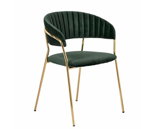 Комплект из 2-х стульев Turin зеленый, золотые ножки, изображение 2 | Интернет магазин мебели и декора LifeDekor