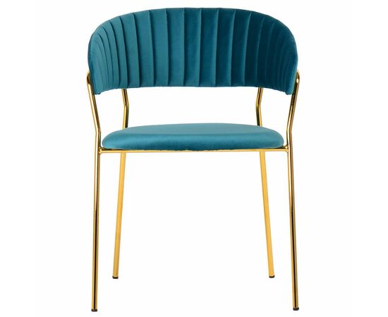 Комплект из 4-х стульев Turin бирюзовый с золотыми ножками, изображение 3 | Интернет магазин мебели и декора LifeDekor