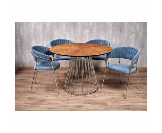 Стул Turin синий вельвет с хромированными ножками, изображение 11 | Интернет магазин мебели и декора LifeDekor