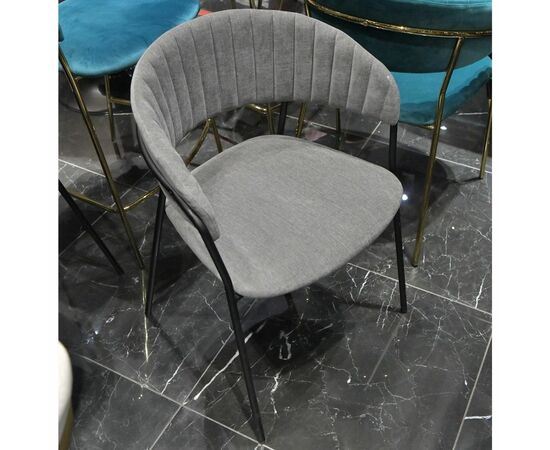 Комплект из 2-х стульев Turin серый вельвет с чёрными ножками, изображение 14 | Интернет магазин мебели и декора LifeDekor