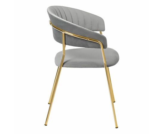 Комплект из 4-х стульев Turin серый, золотые ножки, изображение 4 | Интернет магазин мебели и декора LifeDekor