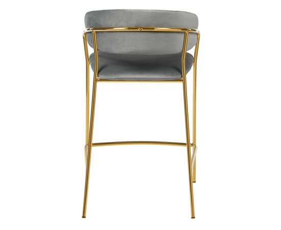 Комплект из 2-х стульев полубарных Turin серый с золотыми ножками, изображение 5 | Интернет магазин мебели и декора LifeDekor