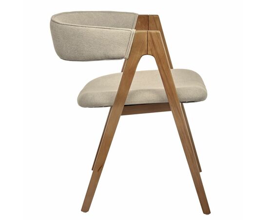 Стул Alan латте букле с ножками цвета орех, изображение 3 | Интернет магазин мебели и декора LifeDekor