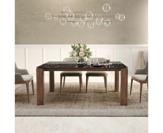 Стол обеденный Aron 160, керамика глянцевая черная, изображение 3 | Интернет магазин мебели и декора LifeDekor