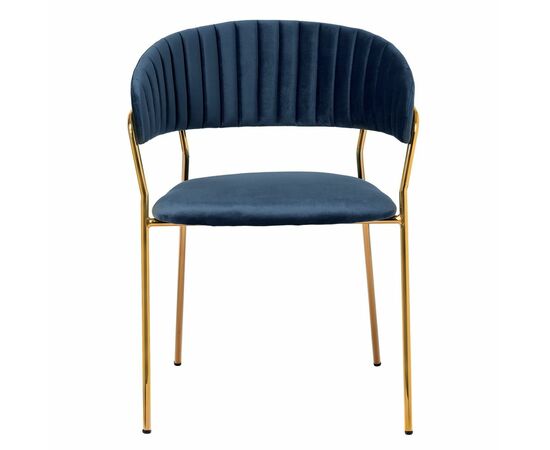 Комплект из 2-х стульев Turin синий, золотые ножки, изображение 3 | Интернет магазин мебели и декора LifeDekor