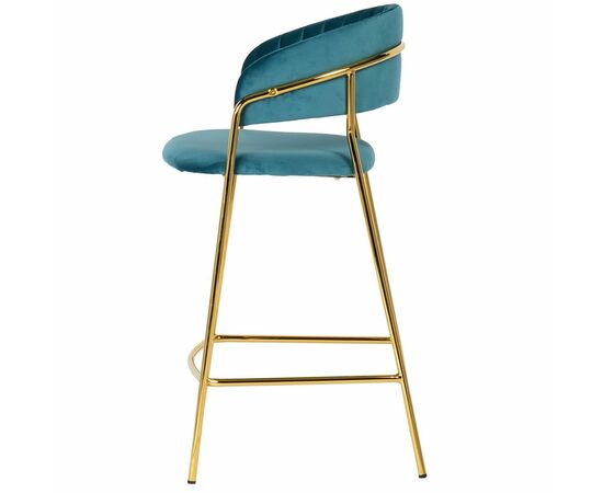 Комплект из 2-х стульев полубарных Turin бирюзовый с золотыми ножками, изображение 4 | Интернет магазин мебели и декора LifeDekor