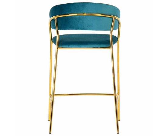 Комплект из 2-х стульев полубарных Turin бирюзовый с золотыми ножками, изображение 5 | Интернет магазин мебели и декора LifeDekor