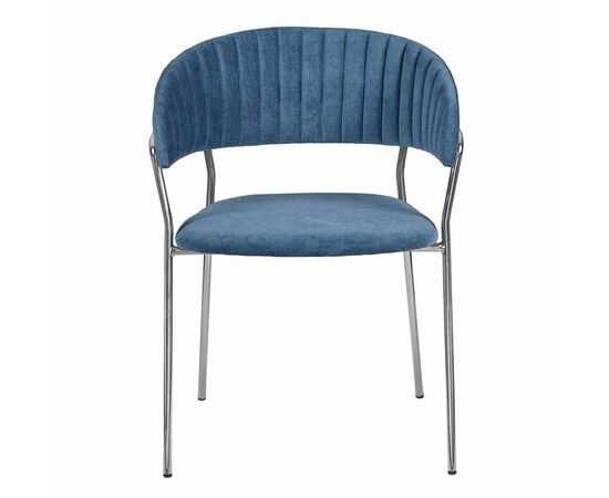Стул Turin синий вельвет с хромированными ножками, изображение 2 | Интернет магазин мебели и декора LifeDekor