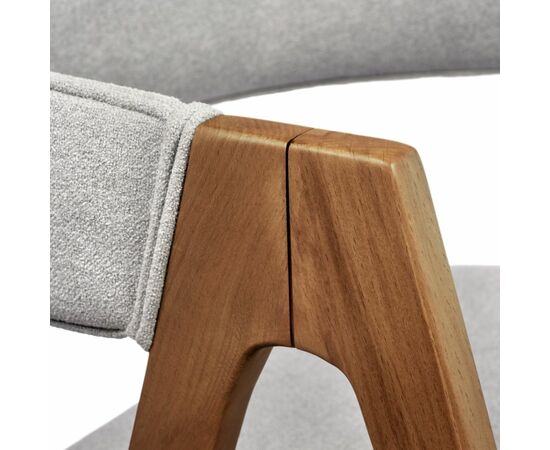 Стул Alan серый букле с ножками цвета орех, изображение 6 | Интернет магазин мебели и декора LifeDekor