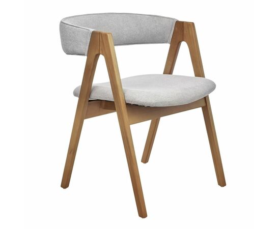 Стул Alan серый букле с ножками цвета орех | Интернет магазин мебели и декора LifeDekor