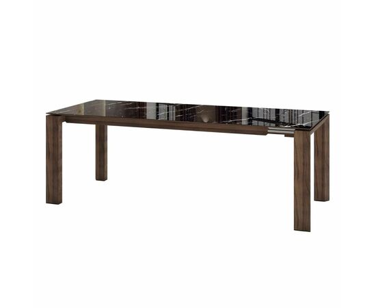 Стол раскладной Aron (200+40), керамика глянцевая черная, изображение 2 | Интернет магазин мебели и декора LifeDekor