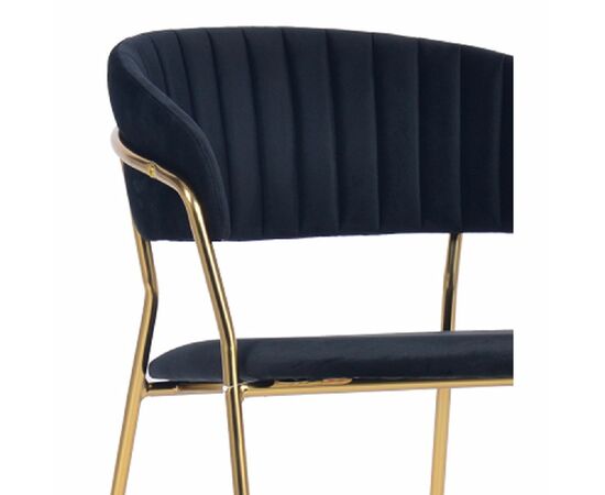 Комплект из 4-х стульев Turin чёрный с золотыми ножками, изображение 6 | Интернет магазин мебели и декора LifeDekor