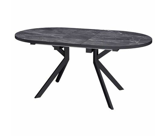 Стол овальный керамический Avilon 130-175*90*76 черный мрамор/черный, изображение 2 | Интернет магазин мебели и декора LifeDekor