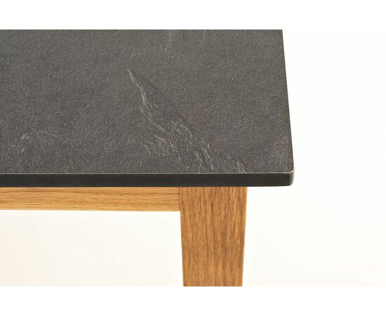 "Канны" журнальный столик из HPL 90х60, H40, основание дуб, цвет столешницы "серый гранит", изображение 3 | Интернет магазин мебели и декора LifeDekor