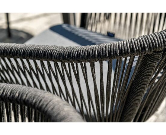 "Малага" обеденная группа на 6 персон со стульями "Марсель", каркас темно-серый, роуп темно-серый, изображение 11 | Интернет магазин мебели и декора LifeDekor