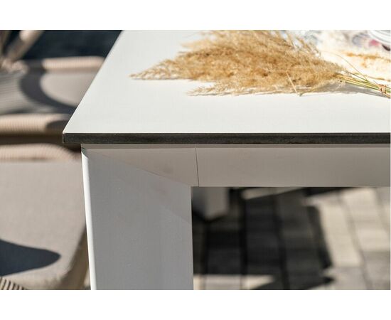 "Венето" обеденная группа на 6 персон со стульями "Милан", каркас белый, роуп бежевый, изображение 21 | Интернет магазин мебели и декора LifeDekor