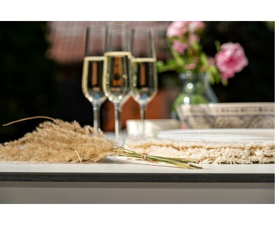 "Венето" обеденная группа на 6 персон со стульями "Милан", каркас белый, роуп бежевый, изображение 25 | Интернет магазин мебели и декора LifeDekor