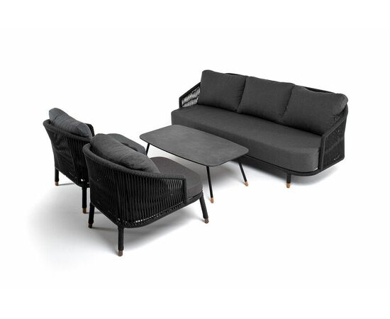 "Верона" лаунж-зона 5-местная плетеная из роупа (веревки), каркас алюминиевый белый, роуп бежевый, изображение 16 | Интернет магазин мебели и декора LifeDekor