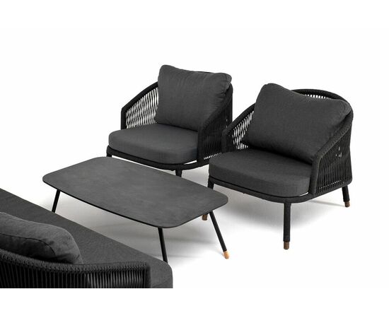 "Верона" лаунж-зона 5-местная плетеная из роупа (веревки), каркас алюминиевый белый, роуп бежевый, изображение 17 | Интернет магазин мебели и декора LifeDekor