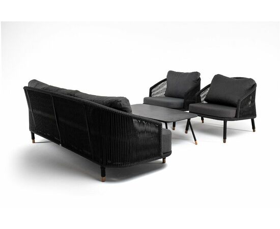 "Верона" лаунж-зона 5-местная плетеная из роупа (веревки), каркас алюминиевый белый, роуп бежевый, изображение 19 | Интернет магазин мебели и декора LifeDekor