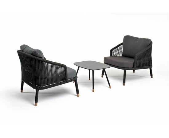 "Верона" лаунж-зона 5-местная плетеная из роупа (веревки), каркас алюминиевый белый, роуп бежевый, изображение 21 | Интернет магазин мебели и декора LifeDekor