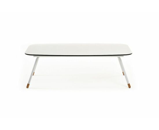 "Верона" журнальный стол из HPL 120х65, H40, каркас белый муар, цвет столешницы "молочный", изображение 2 | Интернет магазин мебели и декора LifeDekor