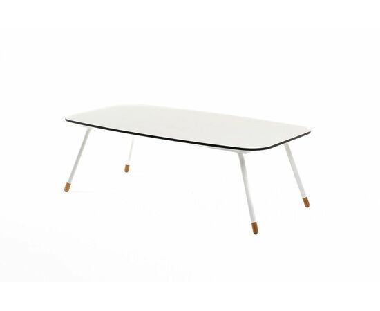 "Верона" журнальный стол из HPL 120х65, H40, каркас белый муар, цвет столешницы "молочный", изображение 3 | Интернет магазин мебели и декора LifeDekor