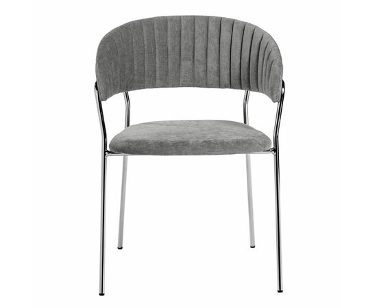 Комплект из 4-х стульев Turin серый вельвет с хромированными ножками, изображение 3 | Интернет магазин мебели и декора LifeDekor