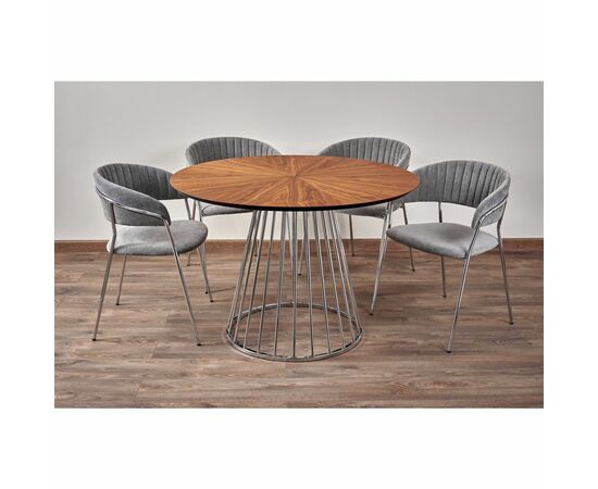 Комплект из 4-х стульев Turin серый вельвет с хромированными ножками, изображение 10 | Интернет магазин мебели и декора LifeDekor