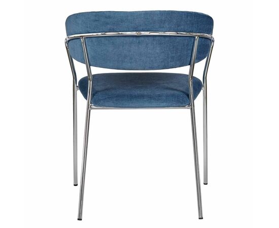 Стул Turin синий вельвет с хромированными ножками, изображение 4 | Интернет магазин мебели и декора LifeDekor