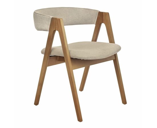 Стул Alan латте букле с ножками цвета орех | Интернет магазин мебели и декора LifeDekor