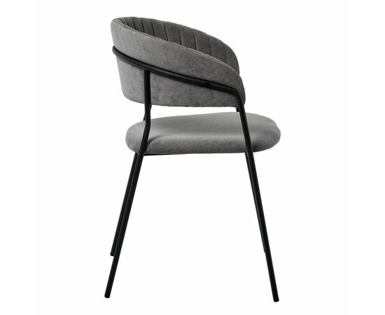 Комплект из 4-х стульев Turin серый вельвет с чёрными ножками, изображение 4 | Интернет магазин мебели и декора LifeDekor