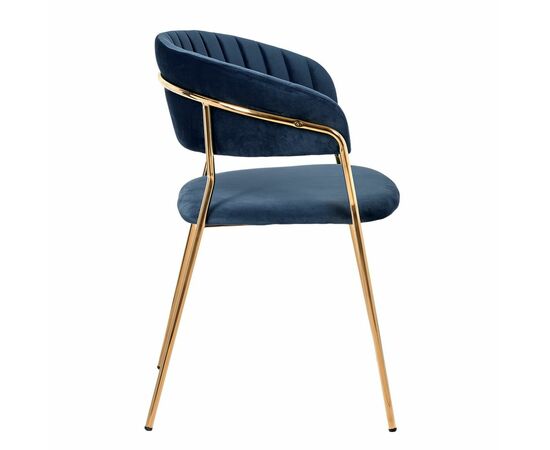 Комплект из 2-х стульев Turin синий, золотые ножки, изображение 4 | Интернет магазин мебели и декора LifeDekor