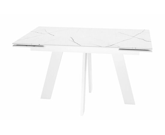 Стол DikLine SKM140 Керамика Белый мрамор/подстолье белое/опоры белые (2 уп.), изображение 4 | Интернет магазин мебели и декора LifeDekor