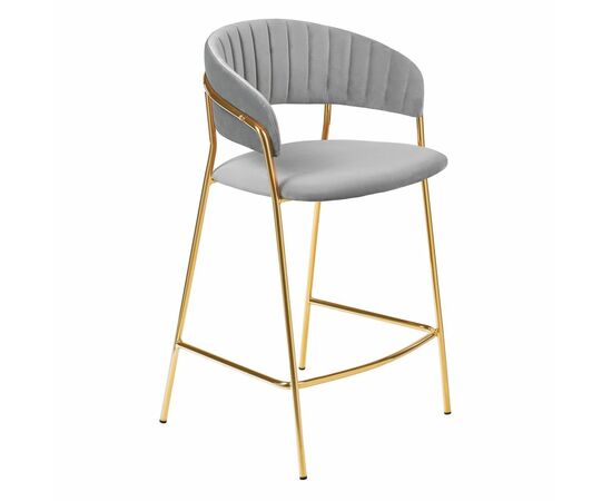 Комплект из 2-х стульев полубарных Turin серый с золотыми ножками, изображение 2 | Интернет магазин мебели и декора LifeDekor