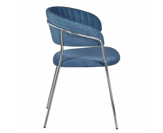 Стул Turin синий вельвет с хромированными ножками, изображение 3 | Интернет магазин мебели и декора LifeDekor