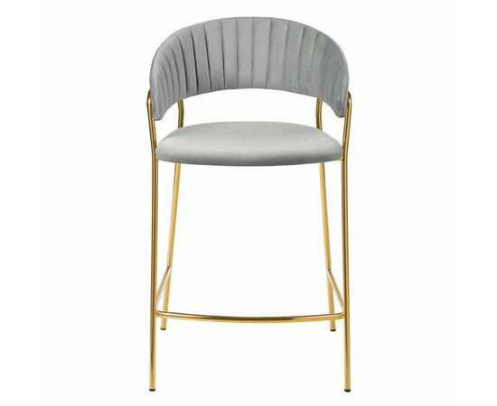 Комплект из 2-х стульев полубарных Turin серый с золотыми ножками, изображение 3 | Интернет магазин мебели и декора LifeDekor