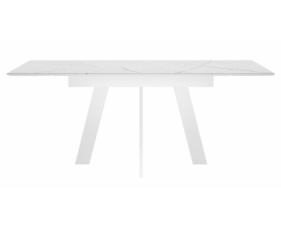 Стол DikLine SKM140 Керамика Белый мрамор/подстолье белое/опоры белые (2 уп.), изображение 2 | Интернет магазин мебели и декора LifeDekor
