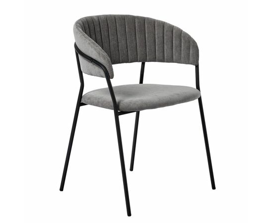 Комплект из 2-х стульев Turin серый вельвет с чёрными ножками, изображение 2 | Интернет магазин мебели и декора LifeDekor