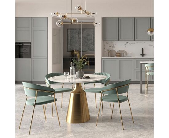 Комплект из 2-х стульев Turin синий, золотые ножки, изображение 11 | Интернет магазин мебели и декора LifeDekor