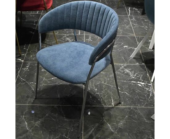 Стул Turin синий вельвет с хромированными ножками, изображение 10 | Интернет магазин мебели и декора LifeDekor