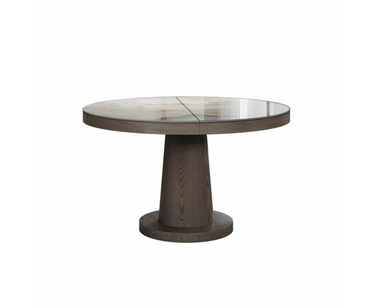 Стол круглый обеденный Bilbo (110+40), керамика глянцевая белая, изображение 2 | Интернет магазин мебели и декора LifeDekor