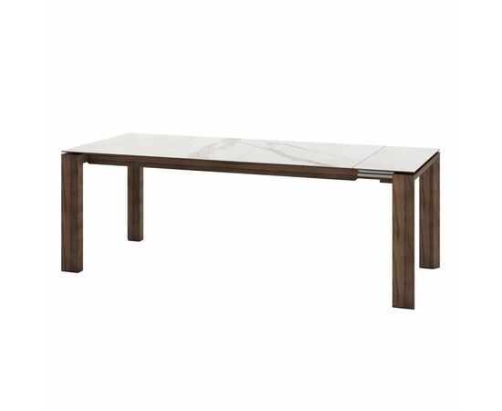 Стол раскладной Aron (200+40), керамика матовая белая, изображение 2 | Интернет магазин мебели и декора LifeDekor