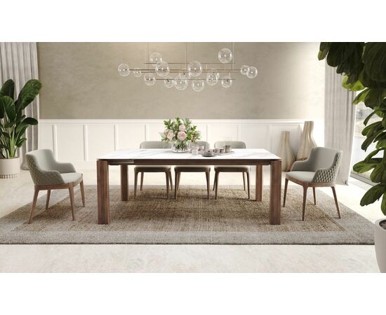 Стол раскладной Aron (200+40), керамика матовая белая | Интернет магазин мебели и декора LifeDekor