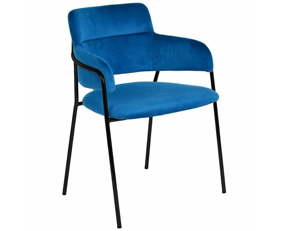 Стул Napoli синий с черными ножками | Интернет магазин мебели и декора LifeDekor