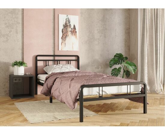 Кровать КМД 8 Леон 90 черная, изображение 2 | Интернет магазин мебели и декора LifeDekor