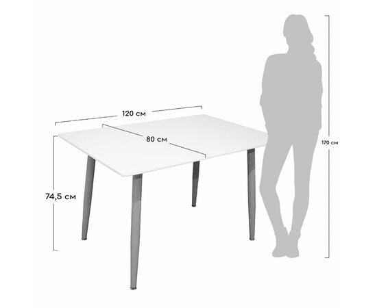 Стол Snow 120х80х75см, белый, изображение 5 | Интернет магазин мебели и декора LifeDekor