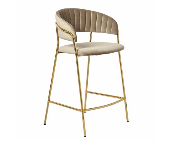 Комплект из 2-х стульев полубарных Turin латте с золотыми ножками, изображение 2 | Интернет магазин мебели и декора LifeDekor