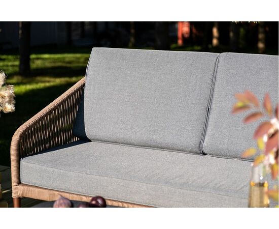 "Канны" лаунж-зона 5-местная плетеная из роупа (веревки), роуп коричневый, изображение 9 | Интернет магазин мебели и декора LifeDekor