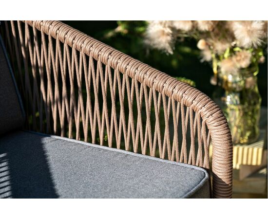 "Канны" лаунж-зона 5-местная плетеная из роупа (веревки), роуп коричневый, изображение 13 | Интернет магазин мебели и декора LifeDekor
